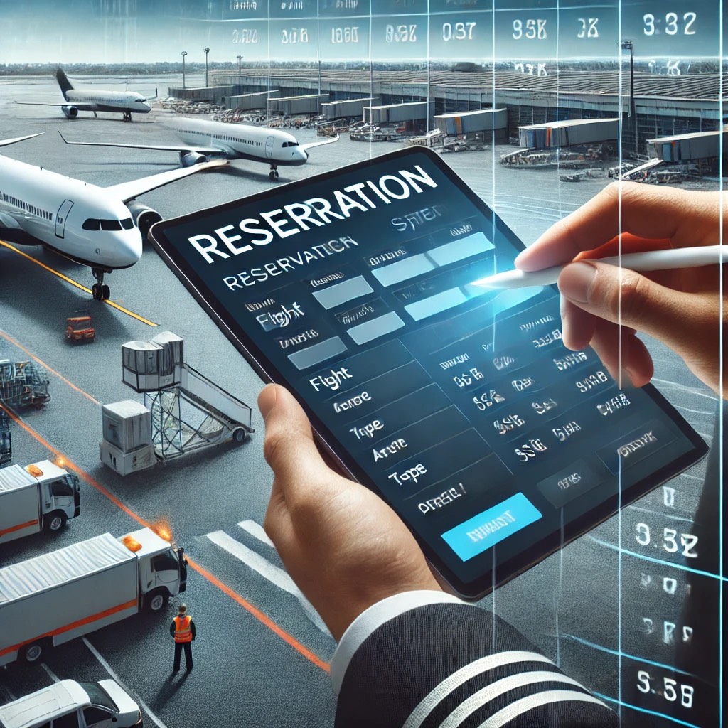 Online rezervace parkovacích míst pro letadla přes jednoduchý formulář